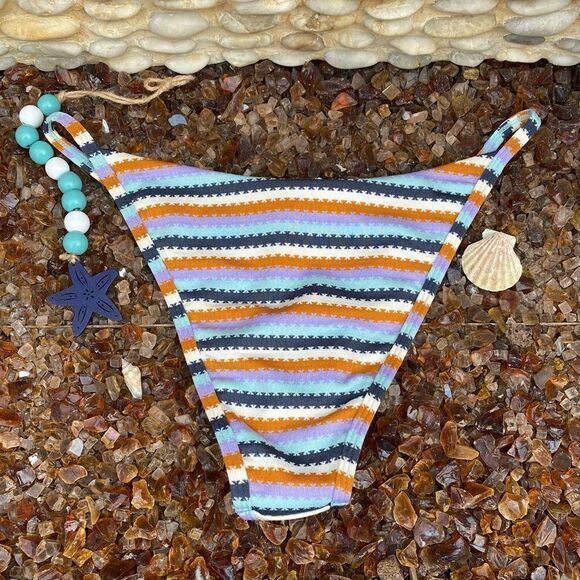 NWOT New L*space Printed Stripe Jay Bikini Bottom Large Summer Beach Vacation - Picture 5 of 8